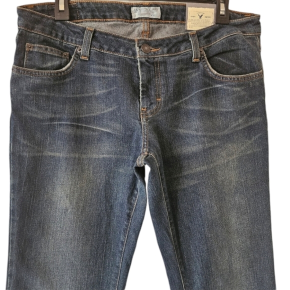 📌21 AMERICAN EAGLE EXTREME LOW RISE SKINNY FLARE JEANS WOMEN'S SIZE 12R - Picture 8 of 12